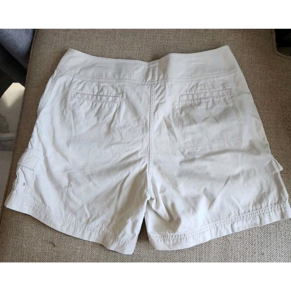 Ralph Lauren High Rise Cargo Shorts Drawstring 100% Cotton Beige Women's 14 - Picture 2 of 9